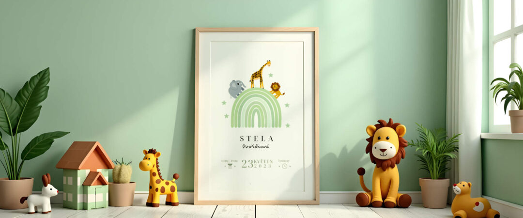 plakat pro deti safari Dárek k narození