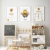 mock up poster frames in children bedroom, Scandinavian style interior background, 3D render