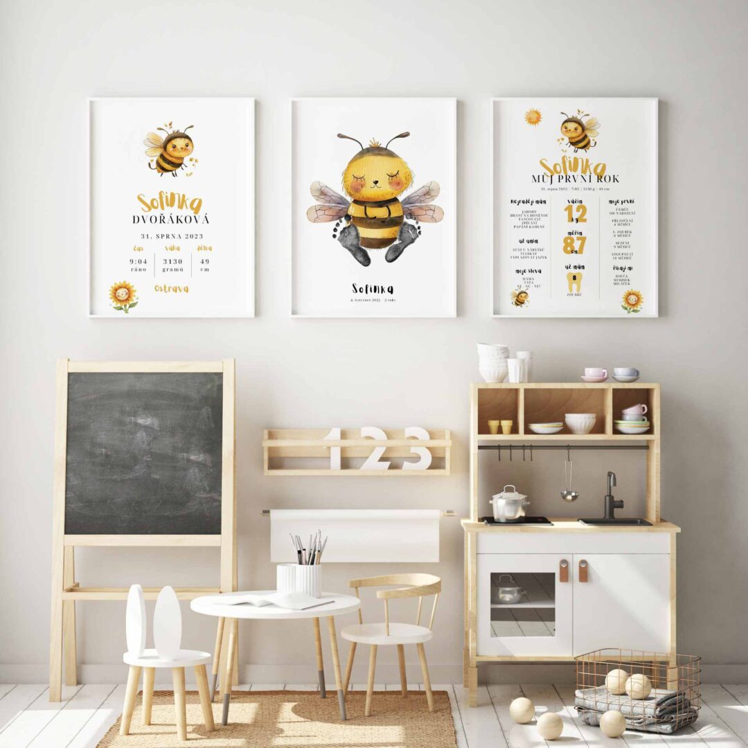 mock up poster frames in children bedroom, Scandinavian style interior background, 3D render
