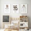 mock up poster frames in children bedroom, Scandinavian style interior background, 3D render