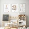 mock up poster frames in children bedroom, Scandinavian style interior background, 3D render