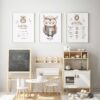 mock up poster frames in children bedroom, Scandinavian style interior background, 3D render