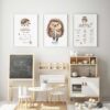 mock up poster frames in children bedroom, Scandinavian style interior background, 3D render