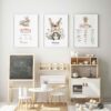 mock up poster frames in children bedroom, Scandinavian style interior background, 3D render